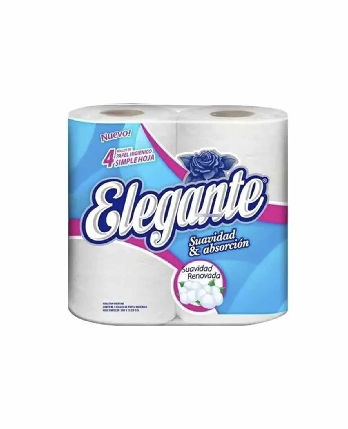 Papel Higienico Elegante Hoja Simple 4 x 30 Mt